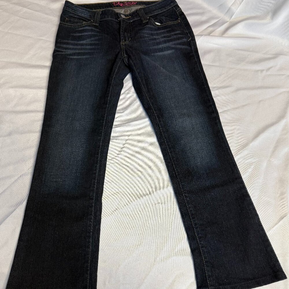 Tulip Anchor Blue Skinny Boot Jeans Juniors 7R Dark Wash Stretch